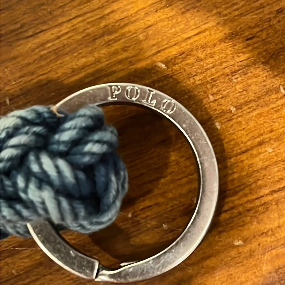 Polo Ralph Lauren FOB Cotton Keychain Key Chain Nautical Indigo Blue lanyard